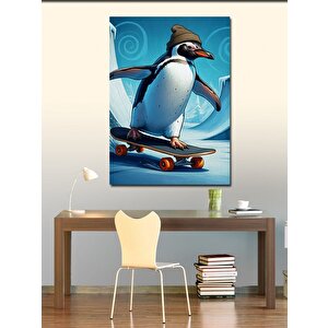 Kanvas Tablo Kaykaycı Penguen 70x100 cm