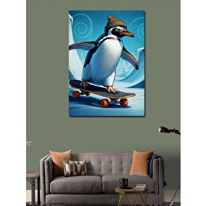 Kanvas Tablo Kaykaycı Penguen 70x100 cm