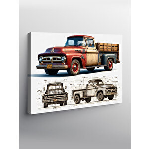 Kanvas Tablo Eski Çiftlik Kamyoneti 100x140 cm