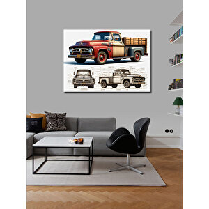 Kanvas Tablo Eski Çiftlik Kamyoneti 100x140 cm
