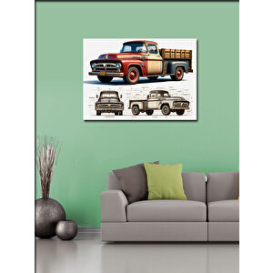 Kanvas Tablo Eski Çiftlik Kamyoneti 100x140 cm