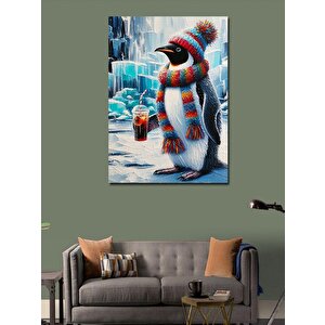 Kanvas Tablo Atkılı Penguen 70x100 cm