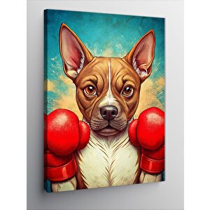 Kanvas Tablo Boksör Chihuahua Köpeği 100x140 cm