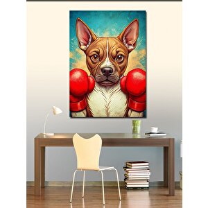 Kanvas Tablo Boksör Chihuahua Köpeği 100x140 cm