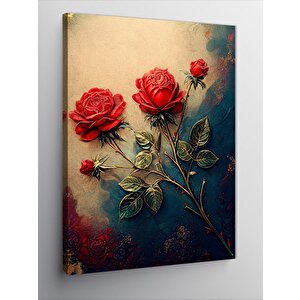 Kanvas Tablo İki Gül Demeti 50x70 cm