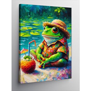 Kanvas Tablo Gözlüklü Kurbağa 50x70 cm