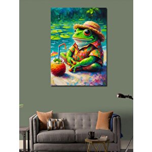 Kanvas Tablo Gözlüklü Kurbağa 50x70 cm