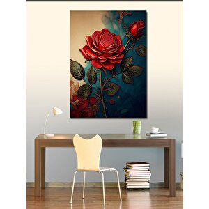 Kanvas Tablo Kırmızı Gül 100x140 cm