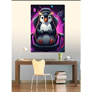 Kanvas Tablo Oyun Sever Penguen 100x140 cm