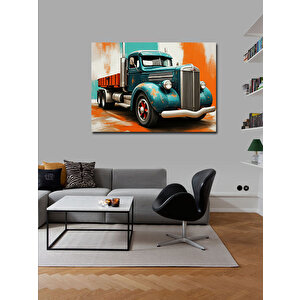Kanvas Tablo Mavi Nostaljik Kamyonet 70x100 cm