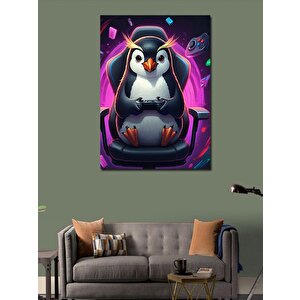 Kanvas Tablo Oyun Sever Penguen 70x100 cm