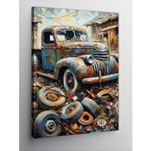 Kanvas Tablo Terkedilmiş Kamyon 100x140 cm