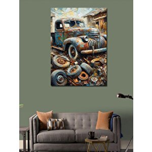 Kanvas Tablo Terkedilmiş Kamyon 100x140 cm