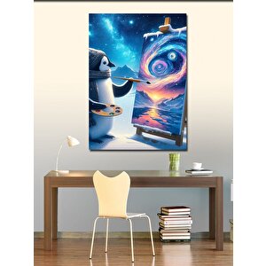 Kanvas Tablo Uzay Ressamı Penguen 50x70 cm