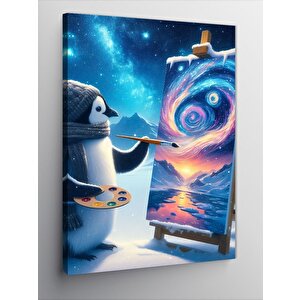 Kanvas Tablo Uzay Ressamı Penguen 100x140 cm