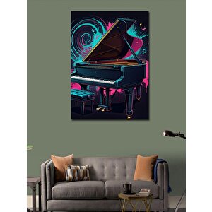 Kanvas Tablo Renkli Piyano 100x140 cm