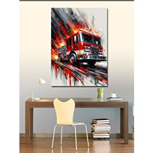 Kanvas Tablo İtfaiye Kamyonu 70x100 cm