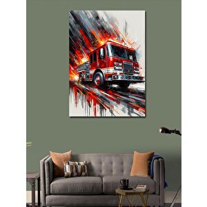 Kanvas Tablo İtfaiye Kamyonu 70x100 cm
