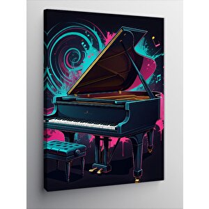 Kanvas Tablo Renkli Piyano 70x100 cm