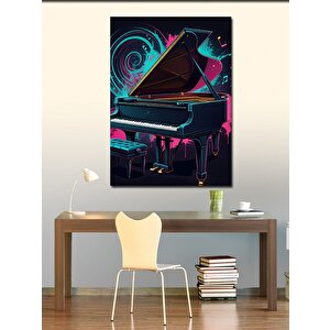 Kanvas Tablo Renkli Piyano 70x100 cm