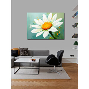 Kanvas Tablo Papatya Ve Mavi Fon 50x70 cm