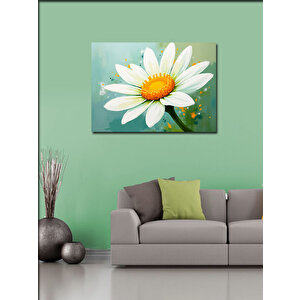 Kanvas Tablo Papatya Ve Mavi Fon 50x70 cm