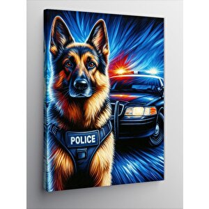 Kanvas Tablo Polis Köpeği 100x140 cm