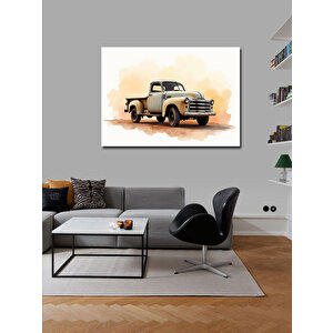 Kanvas Tablo Eski Beyaz Kamyonet 70x100 cm