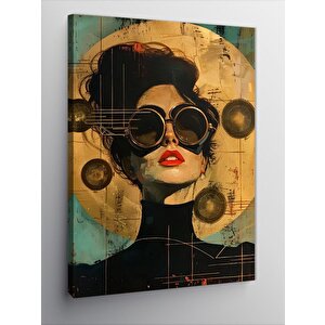 Kanvas Tablo Retro Gözlüklü Kadın 70x100 cm
