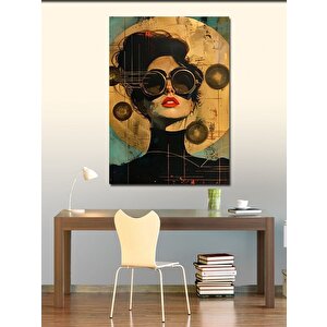 Kanvas Tablo Retro Gözlüklü Kadın 70x100 cm