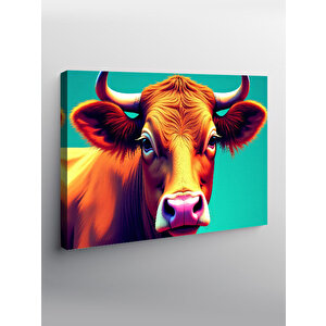 Kanvas Tablo Renkli İnek Figürü 70x100 cm