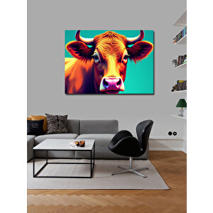 Kanvas Tablo Renkli İnek Figürü 70x100 cm