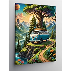 Kanvas Tablo Doğada Minibüs 70x100 cm