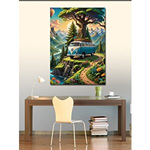 Kanvas Tablo Doğada Minibüs 70x100 cm