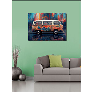 Kanvas Tablo Renkli Retro Minibüs 50x70 cm
