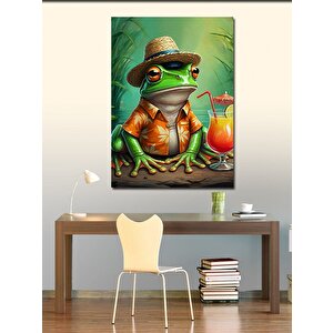 Kanvas Tablo Şapkalı Kurbağa 70x100 cm