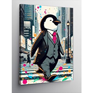 Kanvas Tablo Takım Elbiseli Penguen 100x140 cm