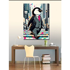 Kanvas Tablo Takım Elbiseli Penguen 100x140 cm