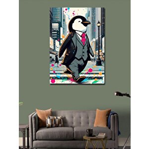 Kanvas Tablo Takım Elbiseli Penguen 100x140 cm