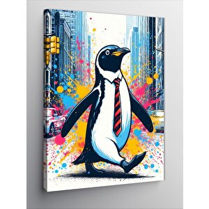 Kanvas Tablo Kravatlı Penguen 100x140 cm