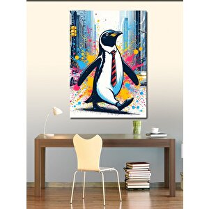 Kanvas Tablo Kravatlı Penguen 100x140 cm