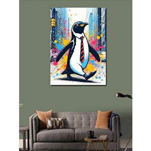 Kanvas Tablo Kravatlı Penguen 100x140 cm