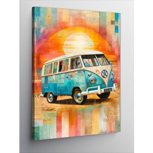 Kanvas Tablo Gün Batımı Ve Minibüs 100x140 cm