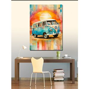 Kanvas Tablo Gün Batımı Ve Minibüs 100x140 cm