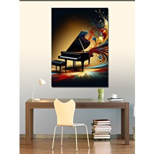 Kanvas Tablo Alevli Piyano 50x70 cm