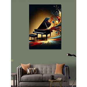 Kanvas Tablo Alevli Piyano 50x70 cm