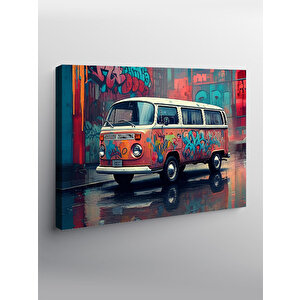 Kanvas Tablo Grafitili Volkswagen Minibüs 70x100 cm