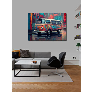 Kanvas Tablo Grafitili Volkswagen Minibüs 70x100 cm