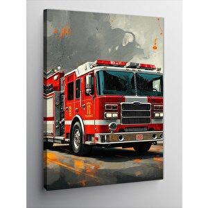Kanvas Tablo İtfaiye Kamyonu 50x70 cm