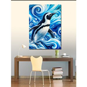 Kanvas Tablo Dalgalarda Penguen 100x140 cm